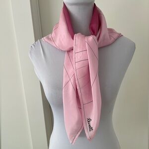 VINTAGE Revelli Signed Scarf Sheer Pastel Pink 100% Silk Square Lightweight